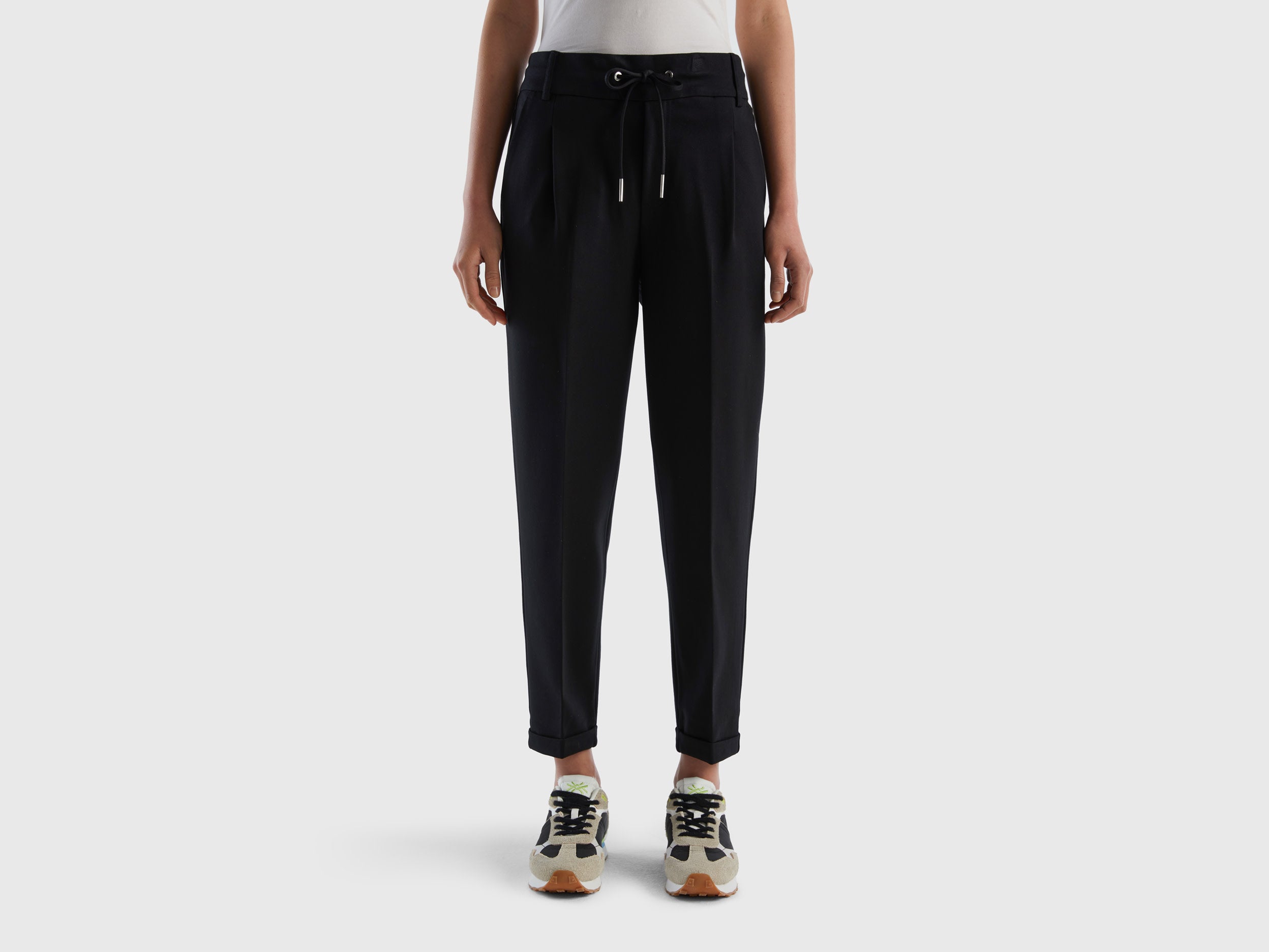 Solid Straight Fit Trousers