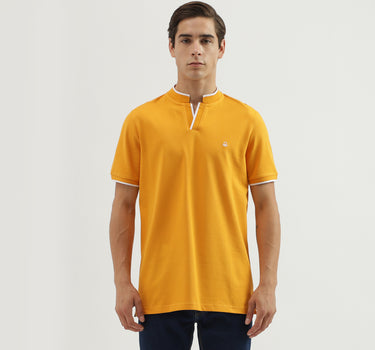 Men's Regular Fit Polo Neck Solid T-Shirt