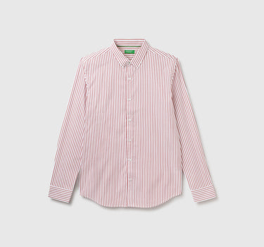 Regular Fit Spread Collar Striped Shirt