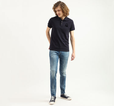 Men Solid Polo Collar T-Shirt