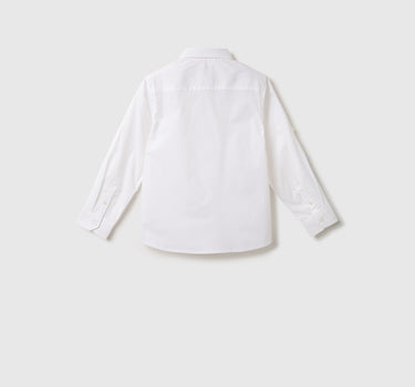 Boys Solid Spread Collar Shirt