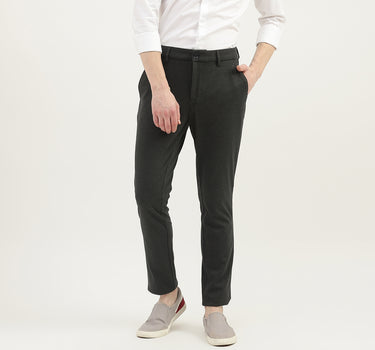 Men Textured Slim Fit Trousers