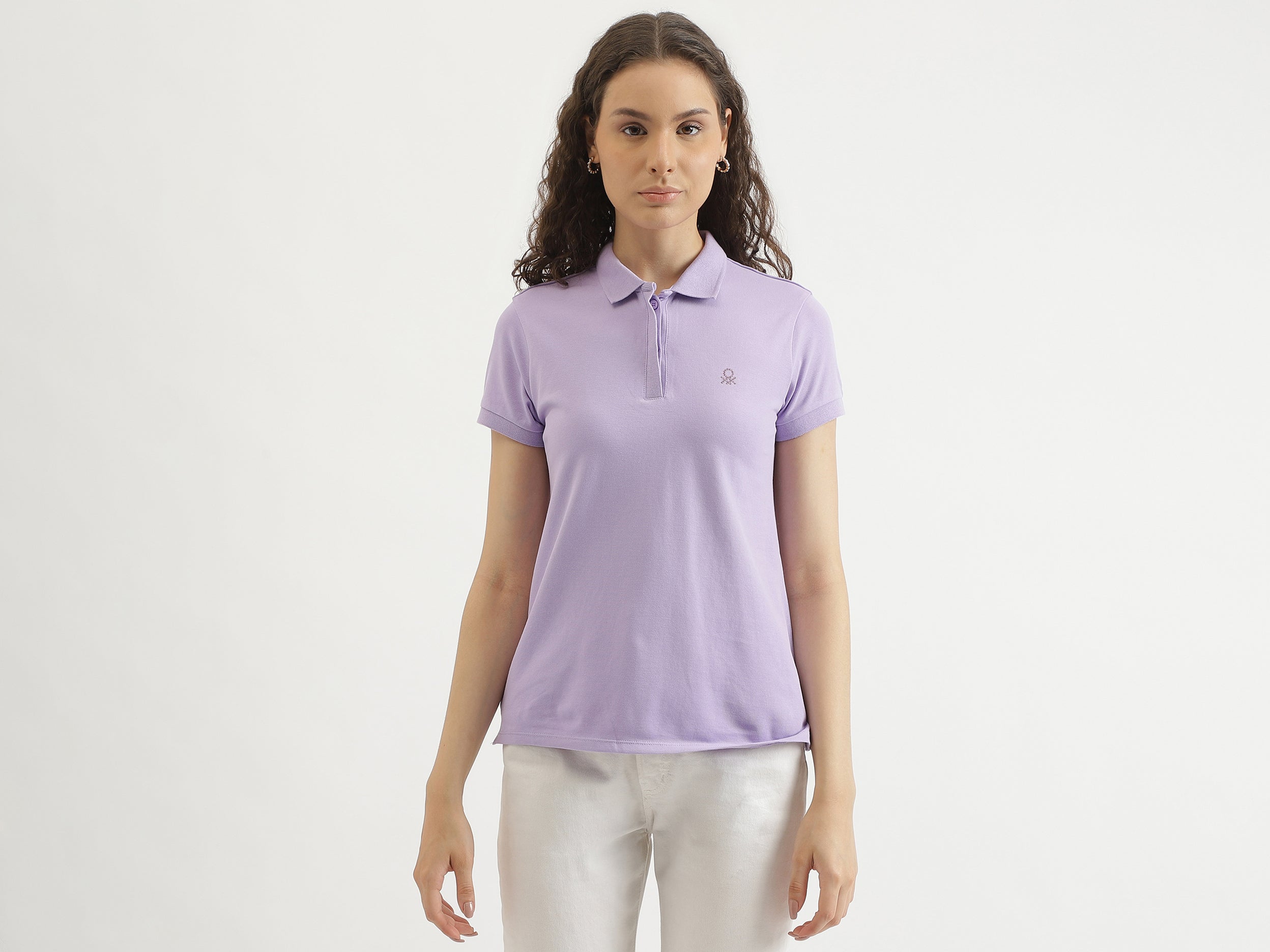 Regular Fit Polo Collar Solid T-Shirt