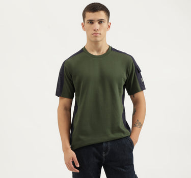 Boxy Fit Round Neck Color Block T-shirts