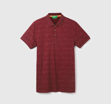 Cotton Printed Polo Collar Mens T-shirts