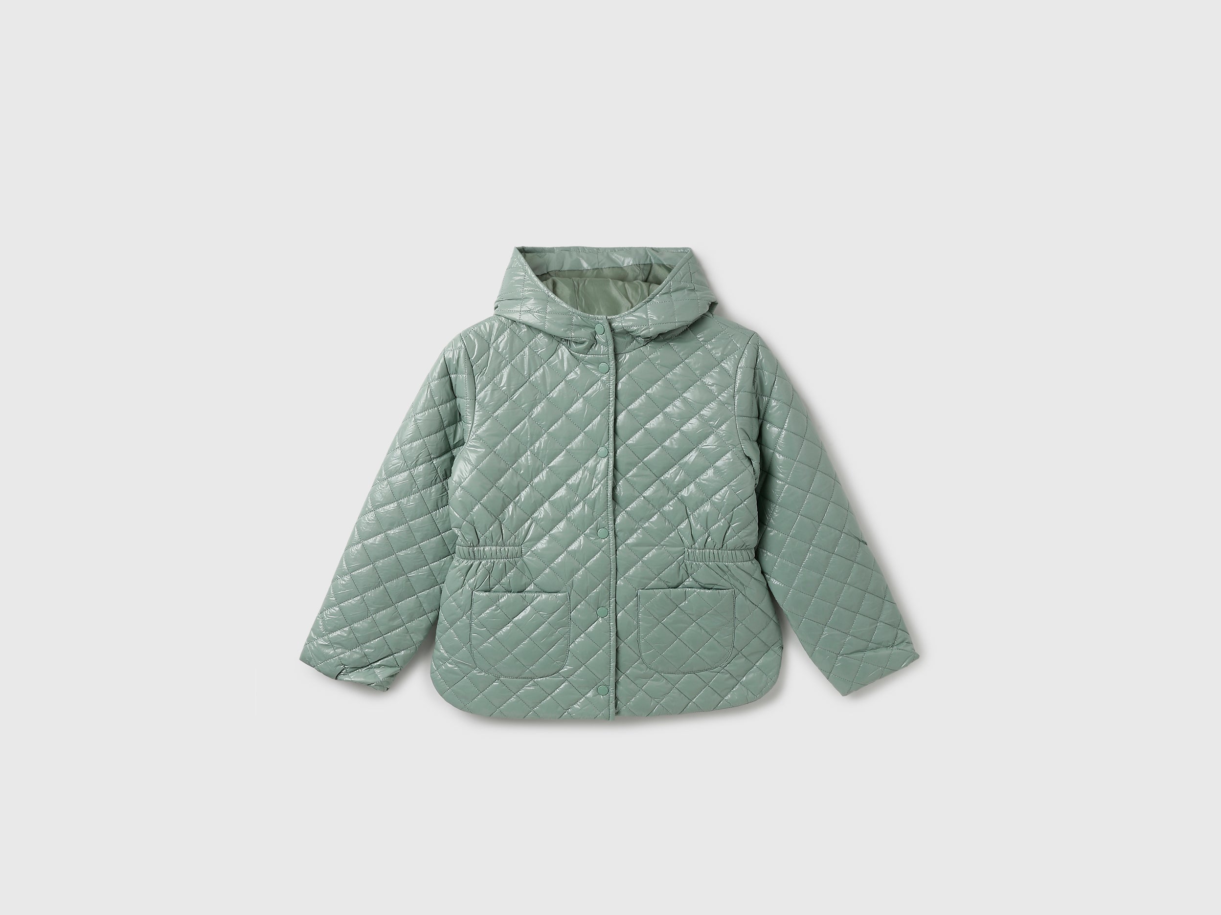 Girl's Regular Fit Hooded Neck Quilted Jacket