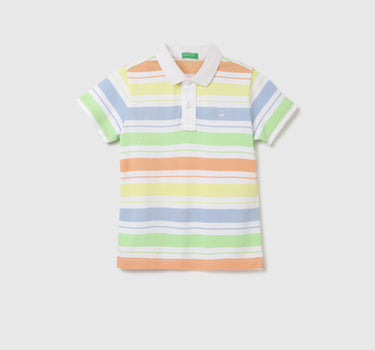 Regular Fit Polo Neck Striped T-shirt