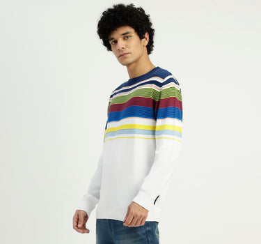 Regular Fit Round Neck Striped Sweater