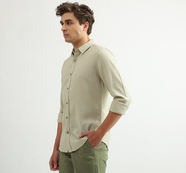 Men Checked Spread Collar Shirt