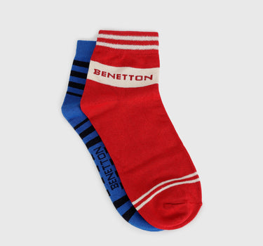 Pack of 2 Striped & Branded Socks