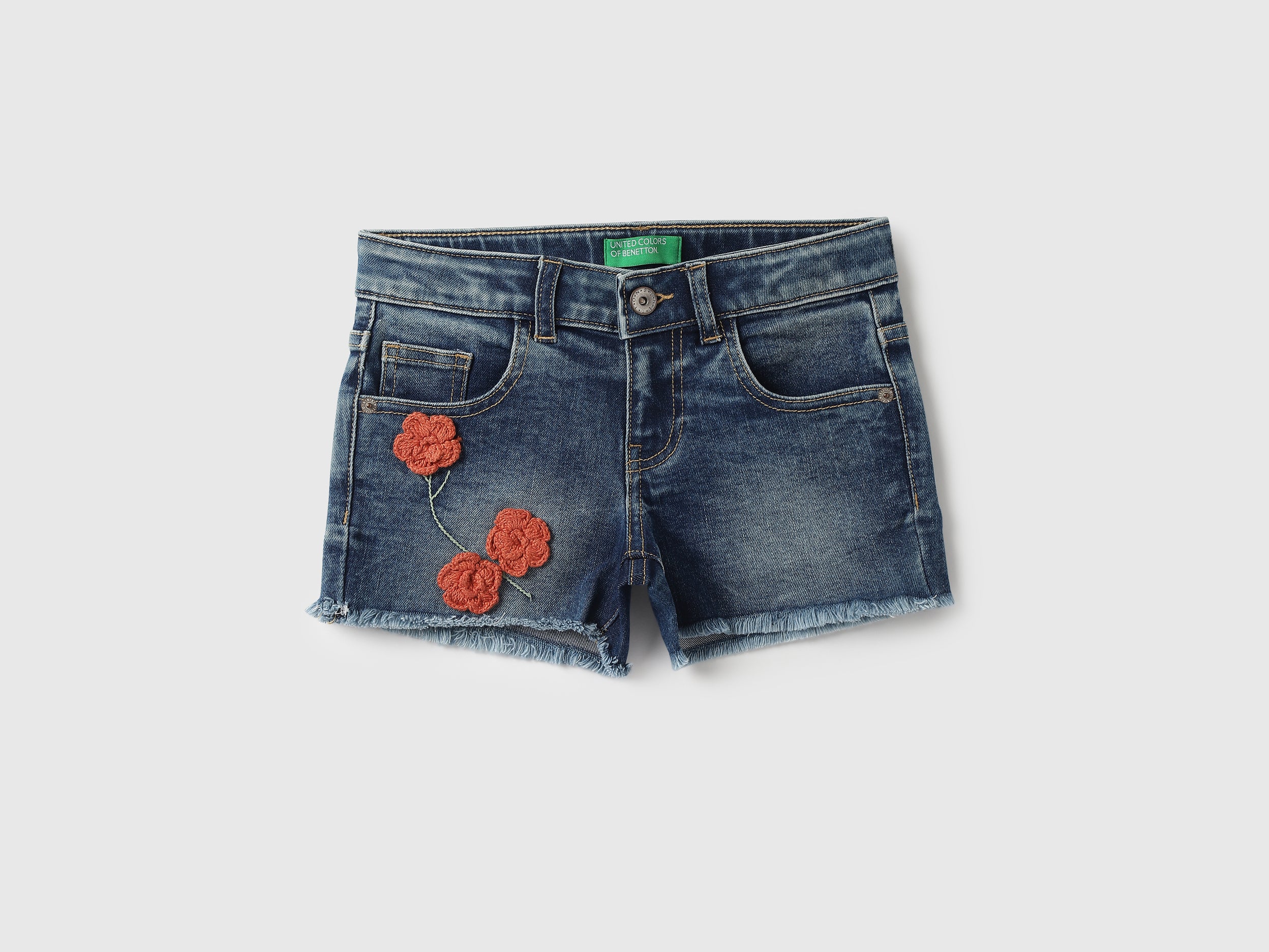 Girls Embroidery Regular Fit Shorts