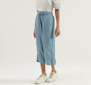 Solid Mid Waist Regular Fit Culottes