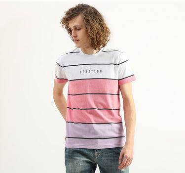 Men Striped Round Neck T-Shirt