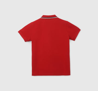 Regular Fit Polo Neck Textured Boy's T-Shirt