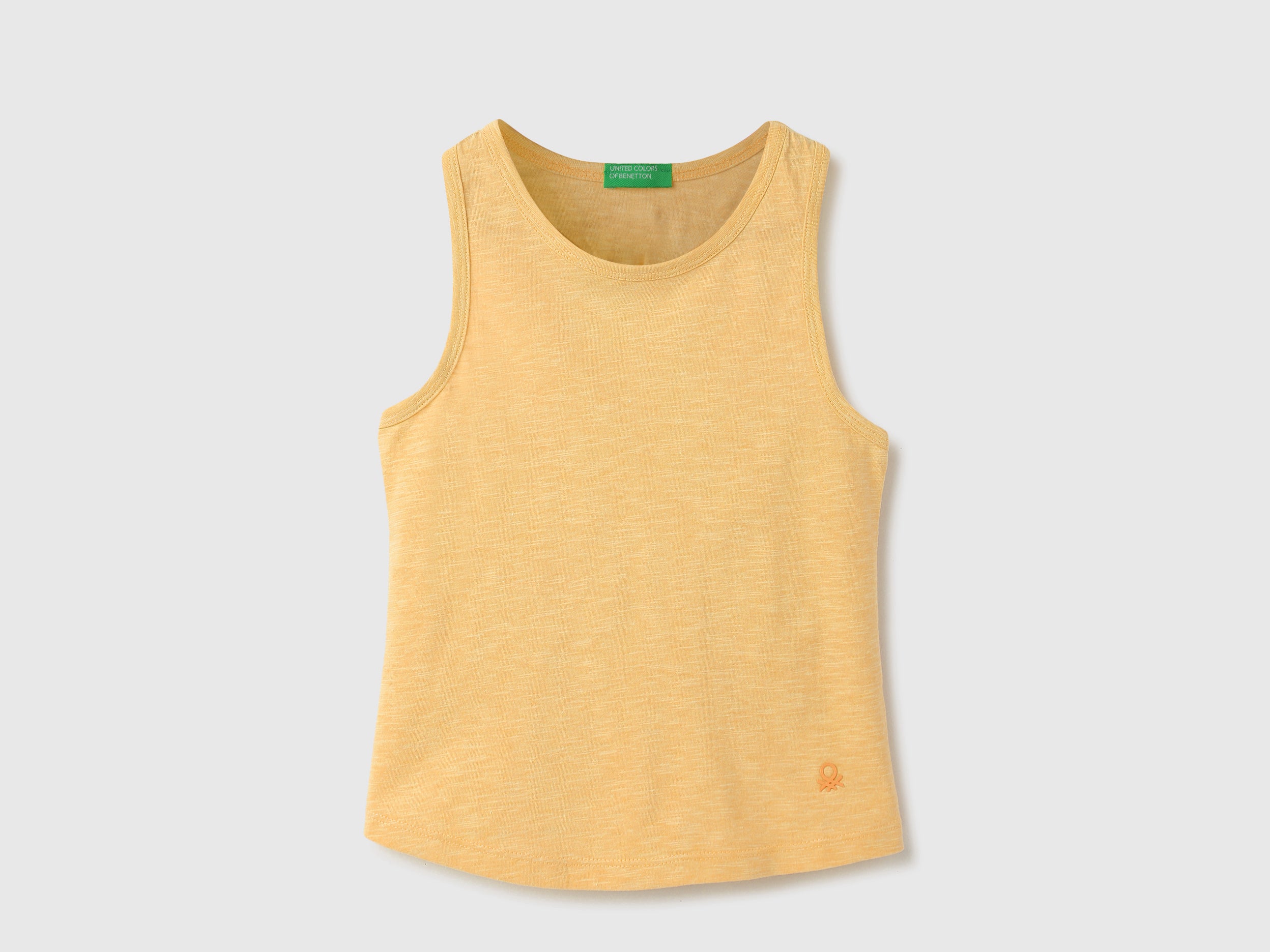 Regular-Fit Round Neck Solid Tank Top With Back Knot Detail