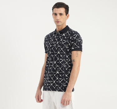 Abstract Printed Polo T-Shirt