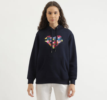 Regular Fit Hooded Embroidered Sweatshirt