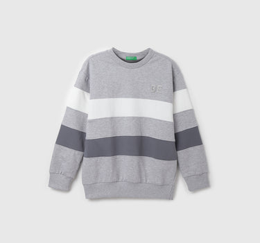 Regular Fit Round Neck Striped Sweatshirt