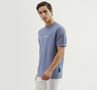 Men's Regular Fit Crew Neck Embroidered T-Shirt