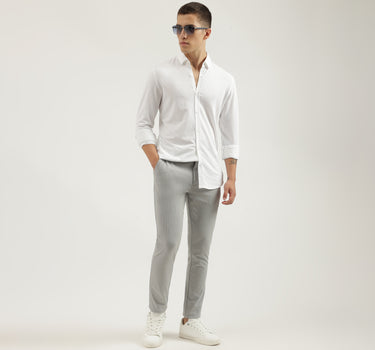 Slim Fit Spread Collar Solid Shirts