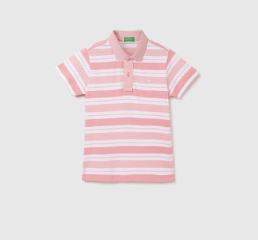 Regular Fit Polo Neck Striped T-shirt