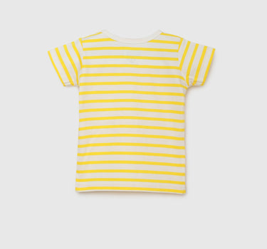 Round Neck Striped and Printed Baby T- Shirts - Pack of 2