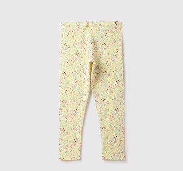 Cotton Blend Printed Regular Length Girls Trousers