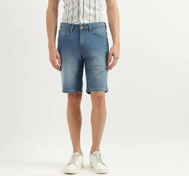 Solid Mid Rise Slim Fit Shorts