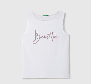 Girls Glitted Round Neck Tank Top