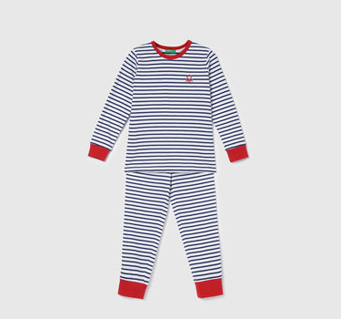 Regular Fit Full Sleeve Striped T-Shirt with Striped Jogger Nightsuit Set