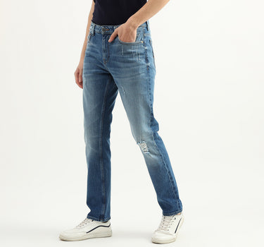 Men Solid Slim Straight Jeans