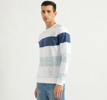 Men's Regular Fit Round Neck Color Block Sweatshirt