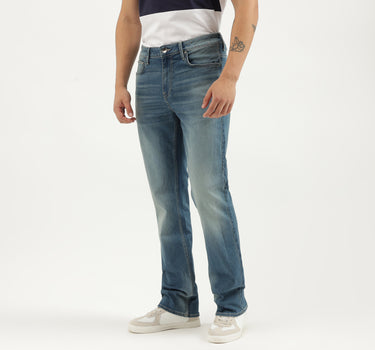 Solid Boot-Leg Fit Jeans