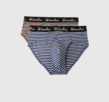 Pack of 2 Striped Low Rise Briefs