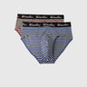 Pack of 2 Striped Low Rise Briefs