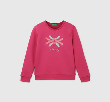 Girl's Regular Fit Crew Neck Printed SweatShirt