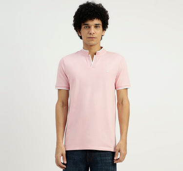 Regular Fit Henley Neck Solid T-Shirt