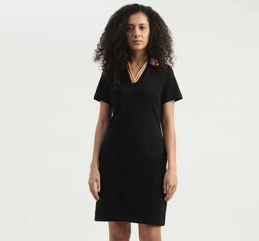 Monotone Slim Fit Polo Shirt Dress