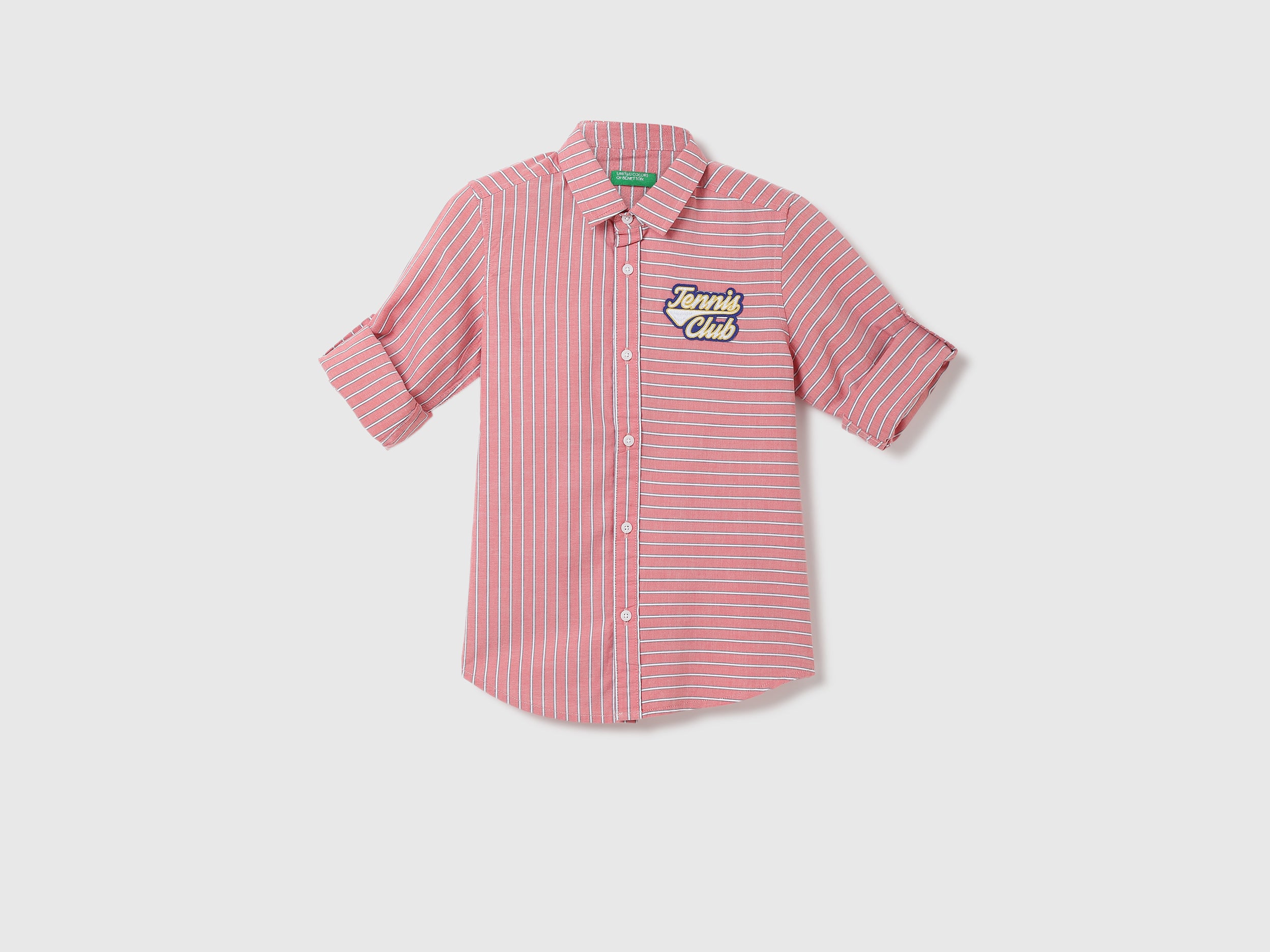 Boys Striped Spread Collar Shirt