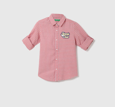 Boys Striped Spread Collar Shirt