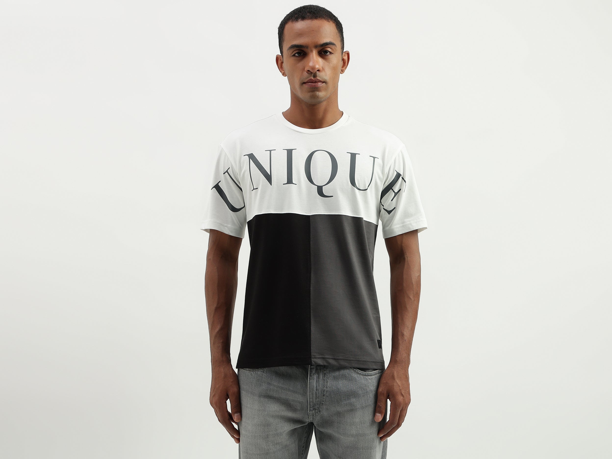 Boxy Fit Round Neck Printed T-Shirt