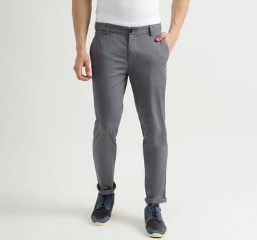 Mens Slim Fit Solid Trousers