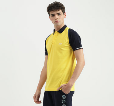 Regular Fit Polo Neck Colorblock T-Shirt