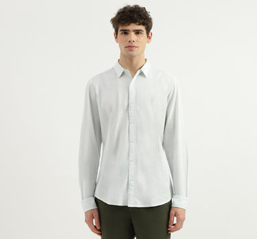 Slim Fit Spread Collar Striped Shirt