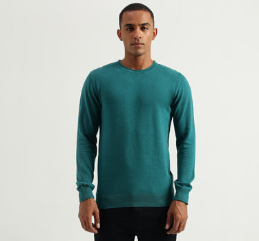 Men's Regular Fit Round Neck Solid Sweaters