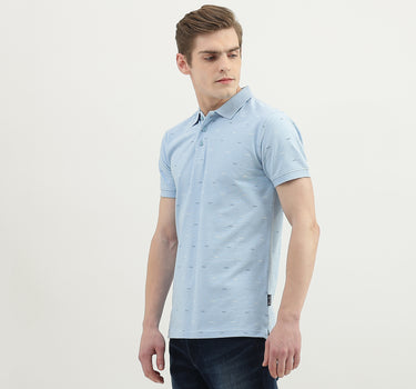 Men Printed Polo Collar T-Shirt