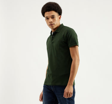 Regular Fit Ribbed Collar Solid T-Shirt