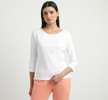 Women Solid Round Neck Top