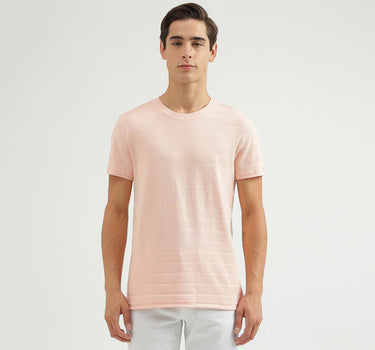 Textured Crew Neck Regular-Fit T-Shirt