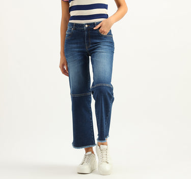 Women Solid Bootleg Jeans